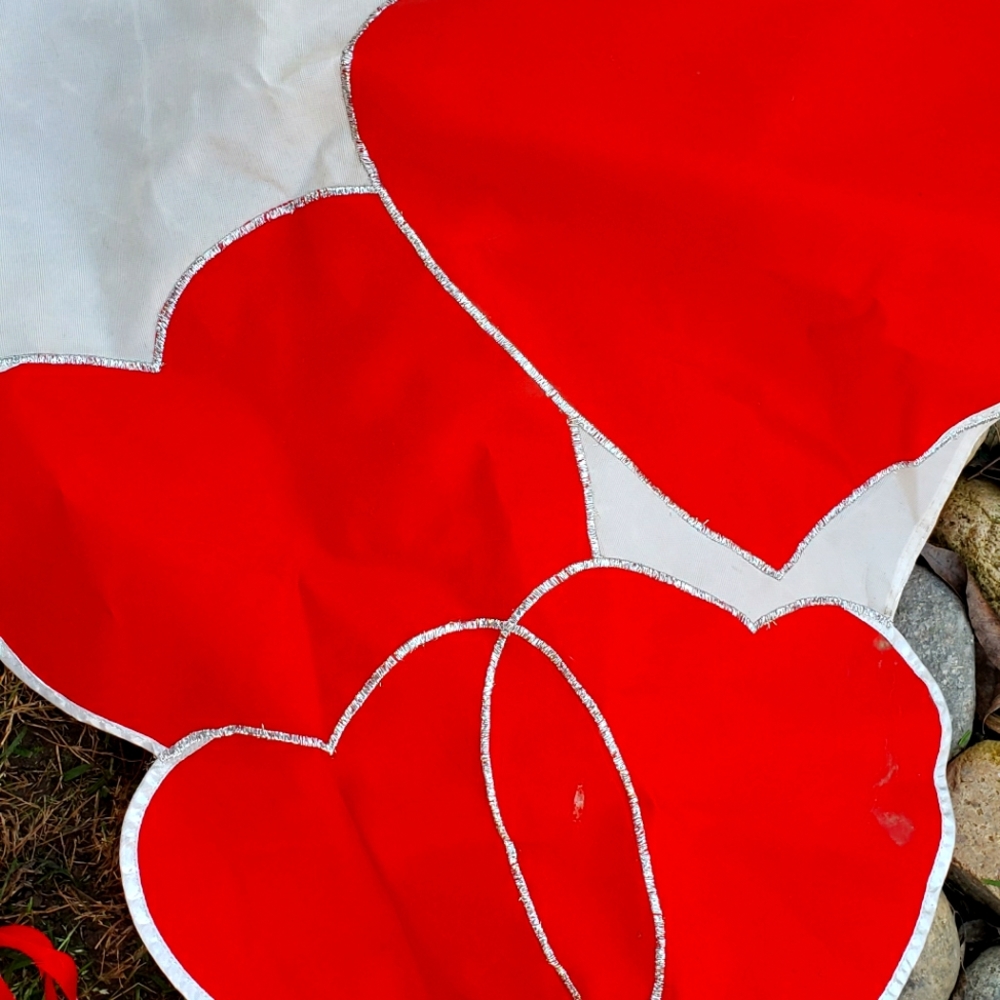 Valentines red heart flag